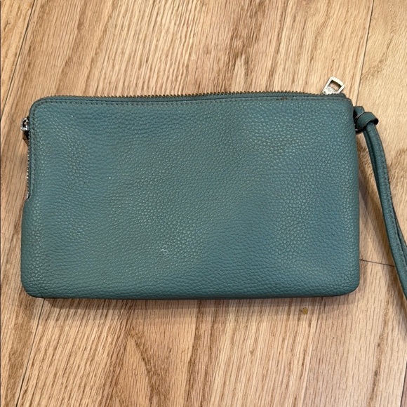 Coach Double Zip Leather Wristlet Mint Green - Picture 11 of 11